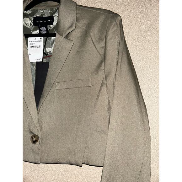 No One Cares Preppy Academia Baddie Y2K Sage Crop  Single Button  Blazer - Picture 5 of 9